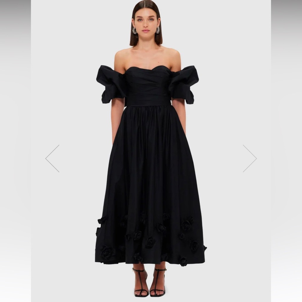 LEO LIN Miranda Rose Midi Dress - Ebony